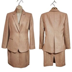 Elie Tahari Gold Blazer Sheath Dress Suit Size 2 4